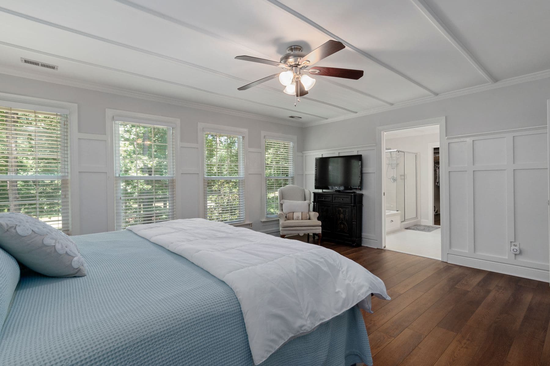 A calm, freshly prepared bedroom