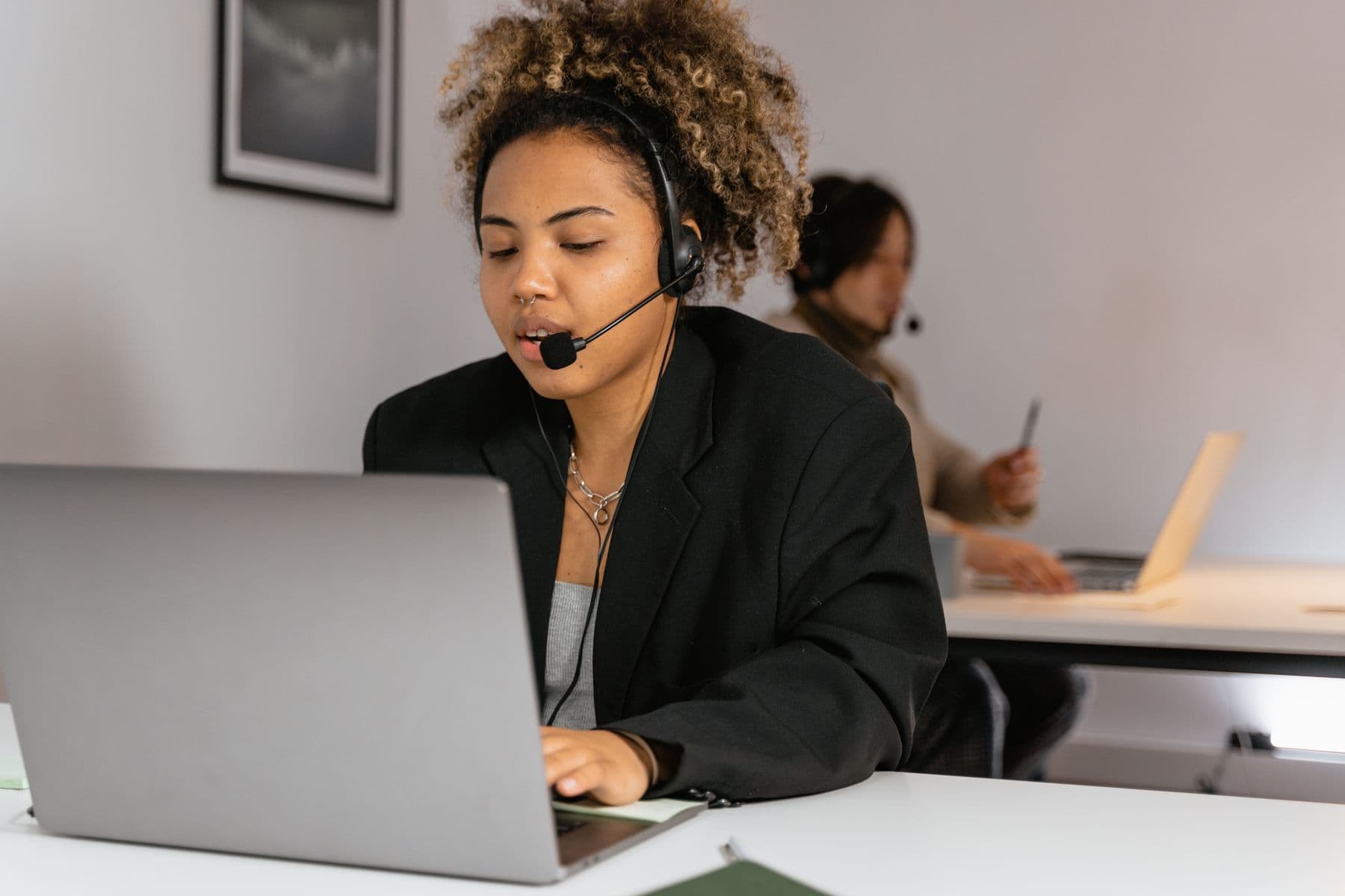 A customer support specialist ready to respond